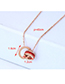 Fashion Rose Gold+red Round Shape Decorated Necklace