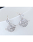 Fashion Silver Color Saturn Shape Design Earrings