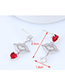Fashion Silver Color+red Lip Shape Decorated Earrings