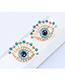 Simple Blue Eye Shape Decorated Earrings