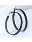 Simple Black Circular Ring Shape Decorated Earrings