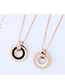 Sweet Gold Color Round Shape Pendant Decorated Necklace
