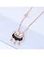 Sweet Gold Color Longevity Lock Pendant Decorated Necklace