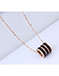 Sweet Gold Color Cylinder Shape Pendant Decorated Necklace