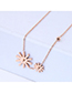 Sweet Gold Color Flowers Pendant Decorated Necklace