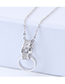 Elegant Silver Color Double Round Shape Decorated Necklace