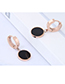 Elegant Rose Gold+black Round Shape Design Simple Earrings