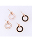 Elegant Rose Gold+black Hollow Out Round Shape Design Earrings