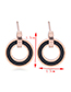 Elegant Rose Gold+black Hollow Out Round Shape Design Earrings