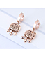 Elegant Rose Gold Longevity Lock Decorated Earrings