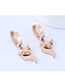Elegant Rose Gold Fox Shape Design Pure Color Earrings