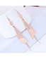 Elegant Rose Gold Triangle Shape Design Long Earrings