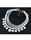 Fashion White+silver Color Multi-layer Design Full Pearl Necklace