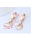 Fashion Rose Gold D Letter Shape Decorated Earrings