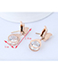 Fashion Rose Gold Butterfly Shape Decorated Earrings