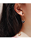 Fashion Rose Gold+black Heart Shape Decorated Tassel Earrings