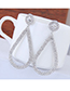 Fashion Silver Color Waterdrop Shape Decorated Earrings