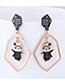 Fashion Rose Gold+black Pig Shape Decorated Earrings
