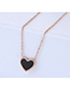 Fashion Rose Gold+black Heart Shape Decorated Necklace