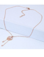 Fashion Rose Gold Flower Shape Decorated Tassel Necklace