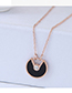 Fashion Rose Gold+black Round Shape Pendant Decorated Necklace
