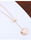 Fashion Rose Gold Heart Shape Pendant Decorated Necklace