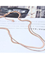 Fashion Rose Gold Multi-layer Design Pure Color Necklace