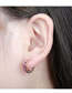 Fashion Silver Color+plum Red Round Shape Decorated Earrings