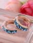 Fashion Silver Color+blue Round Shape Decorated Earrings