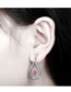 Fashion Silver Color+navy Water Drop Shape Decorated Earrings