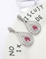 Fashion Plum Red+silver Color Water Drop Shape Decorated Earrings