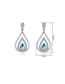 Fashion Silver Color+navy Water Drop Shape Decorated Earrings