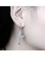 Fashion Silver Color+blue Butterfly Shape Decorated Earrings
