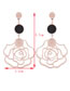 Fashion Black+rose Gold Flower Shape Decorated Earrings