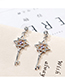 Fashion Silver Color Key Shape Decorated Earrings