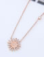 Fashion Rose Gold Flower Shape Pendant Decorated Necklace