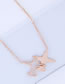 Fashion Rose Gold Airplane Shape Pendant Decorated Necklace
