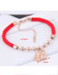 Fashion Red+gold Color Pure Color Decorated Bracelet