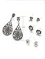 Fashion Silver Color Diamond Decorated Earrings (12 Pcs )