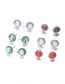 Fashion Multi-color Round Shape Decorated Earrings (12 Pcs )