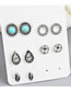 Fashion Silver Color Leaf Shape Decorated Earrings (12 Pcs )