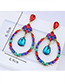 Elegant Multi-color Full Diamond Design Waterdrop Shape Earrings