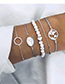 Elegant White Heart Shape&&beads Decorated Bracelet(5pcs)