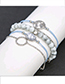 Elegant White Heart Shape&&beads Decorated Bracelet(5pcs)