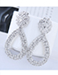 Sweet Silver Color Full Dianond Design Pure Color Earrings