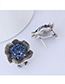 Sweet Sapphire Blue Flower Shape Design Pure Color Earrings