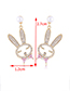 Sweet Silver Color Rabbit Shape Design Simple Earrings