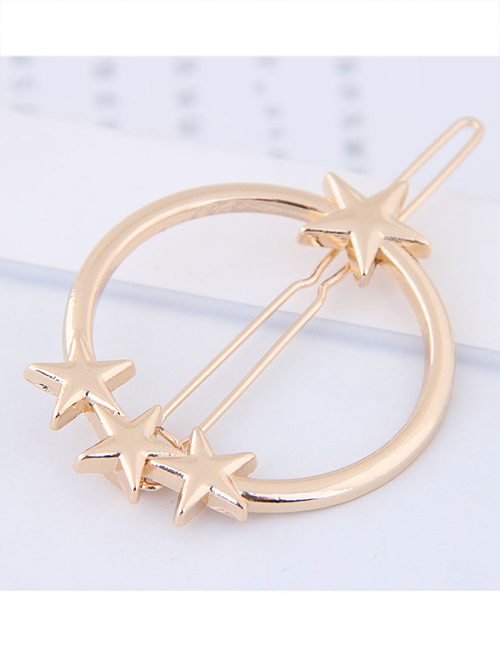 Fashion Gold Color Star Shape Decorated Hair Clip