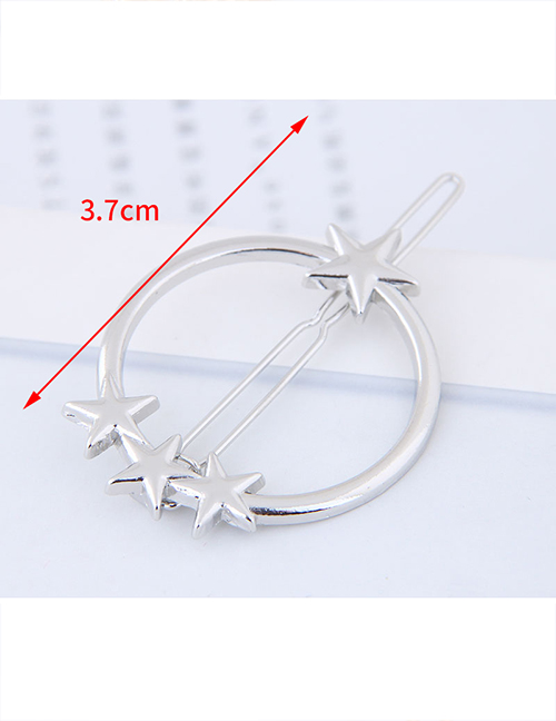 Fashion Silver Color Star Shape Decorated Hair Clip