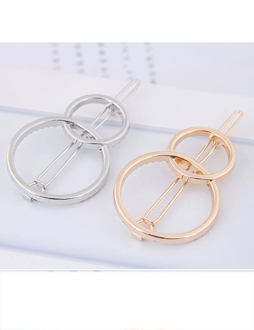 Fashion Silver Color Round Shape Decorated Pure Color Hair Clip